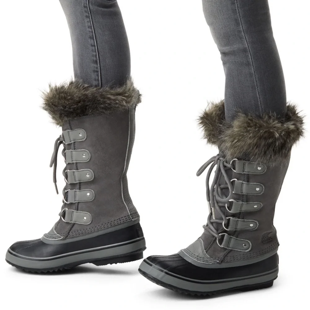 Sorel Waterproof Lace-Up Faux Fur Snow Boots Size 7.5